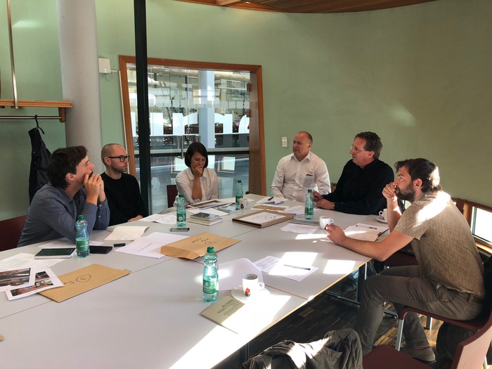 Jurysitzung: Tobias Hagleitner, Hannes Sampl, Julia Kick, Wolfgang Paier, Erich Fercher, Elias Molitschnig