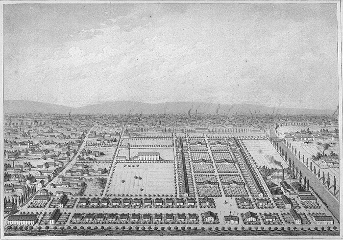 Emile Muller, Schaubild der Arbeitersiedlung in Mulhouse, 1853