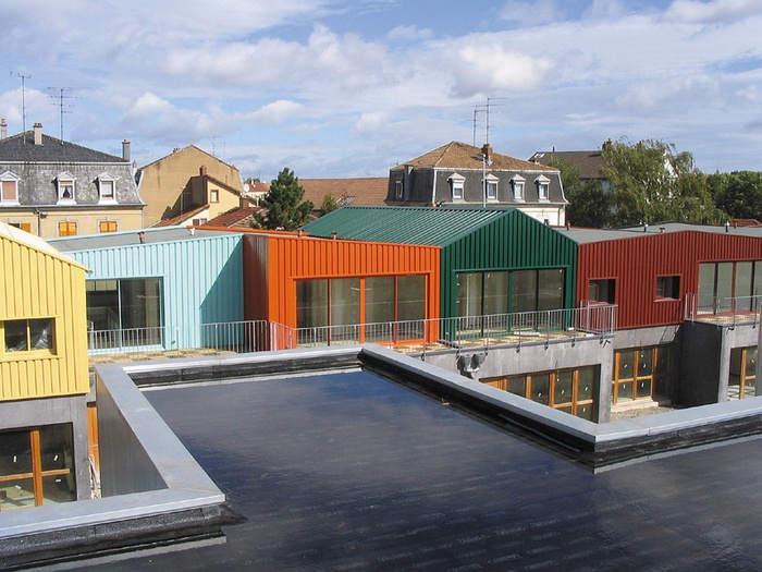 Wohnbau von Matthieu Poitevin während der Bauzeit, Sommer 2004