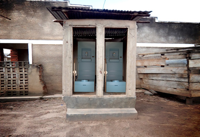 Blue Diversion Toilet